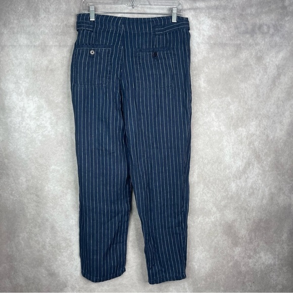 Sundance Life Of Dreams High-Waisted Tapered Striped Pants In Blue Size 8 - Picture 5 of 7
